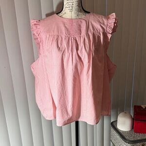 J. Crew Pink Striped Blouse